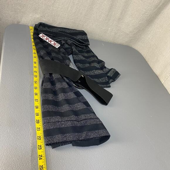 VTG Bongo Womens Y2K Striped Sweater Dress Size L Off Shoulder Belted Grunge - Picture 9 of 10